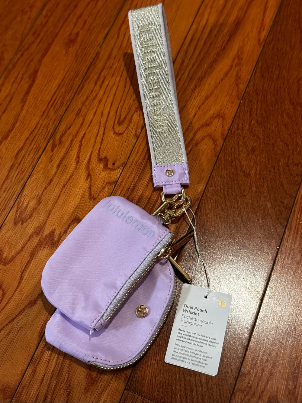 Lululemon Dual Pouch Wristlet in Lavender. NWT